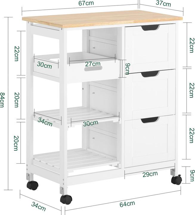 Actual product image SoBuy Kitchen trolley