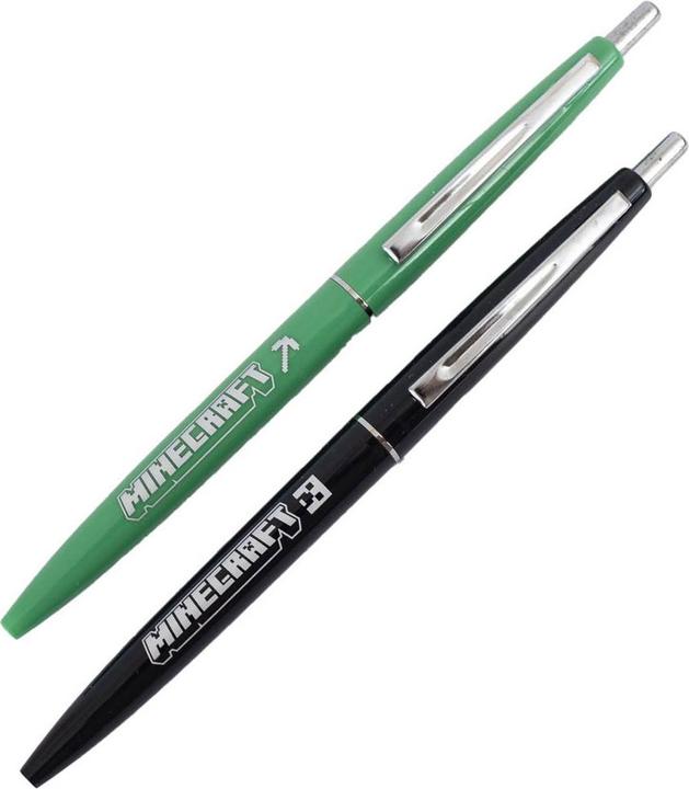 Minecraft Click Pen Set 2erPack (Schwarz/Grün, 2 x)