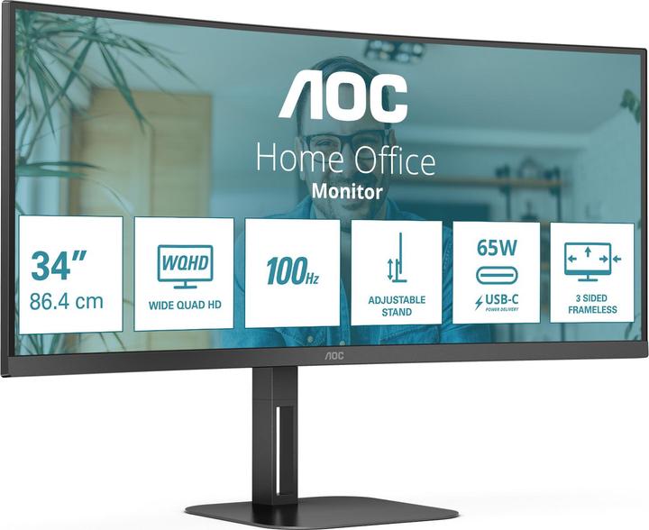 Image du produit AOC CU34V5C/BK (3440 x 1440 pixels, 34")