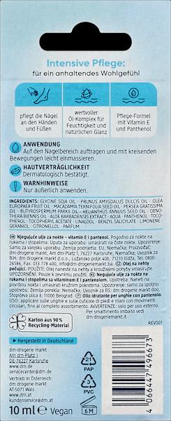 Nährwerte und Zutaten dm Balea Nagelpflegeöl