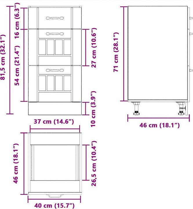 Actual product image VidaXL Madlene (40 x 46 x 81.5 cm)