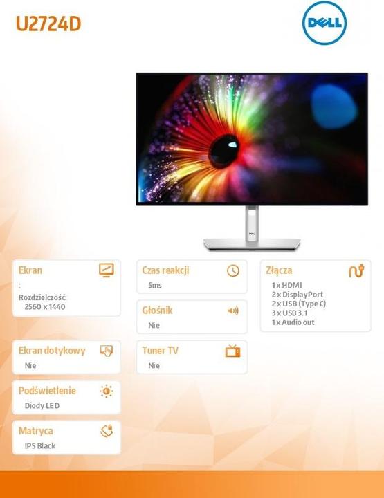 Produktbild Dell UltraSharp U2724D (2560 x 1440 Pixel, 27")