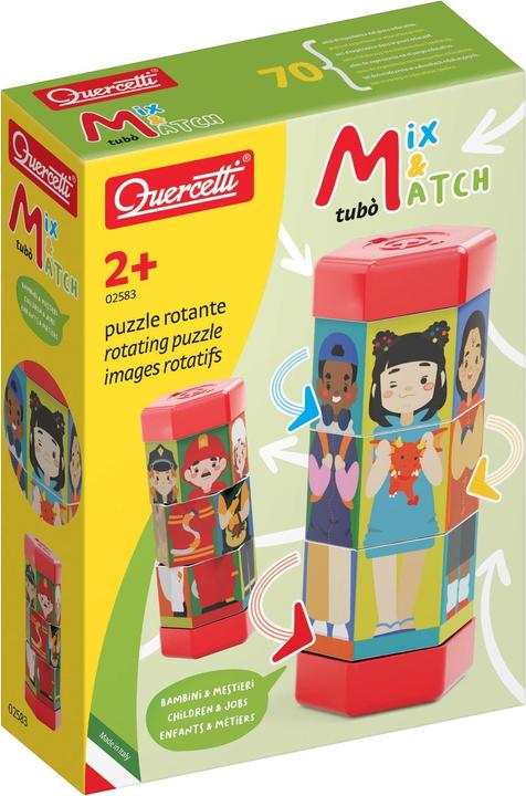 Image du produit Quercetti Puzzle tournant Enfants et métiers Tubo Mix and Match, 2583 (2 pièces)