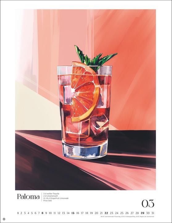 Produktbild Cocktails Posterkalender 2026 (34 x 44 cm, Harter Einband, Deutsch)