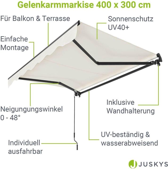 Actual product image Juskys Gelenkarmmarkise (4 m)