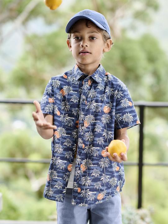 Image du produit Vertbaudet Kurzärmeliges Jungen Hemd mit Palmenprint (92)