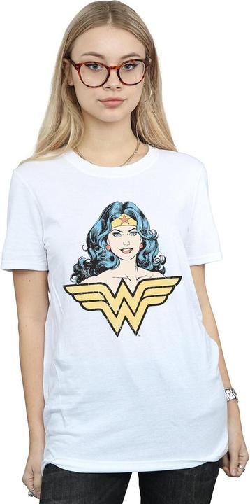 Actual product image Womens/Ladies Wonder Woman Gaze Cotton Boyfriend T-Shirt (L)