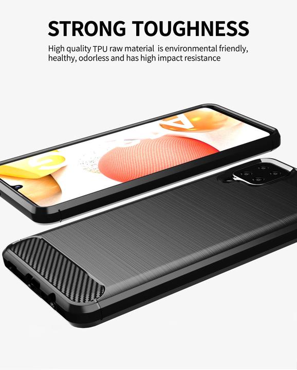 Produktbild Cadorabo TPU Ultra Slim carbon edelstahl Kombi Cover (Samsung Galaxy A12)