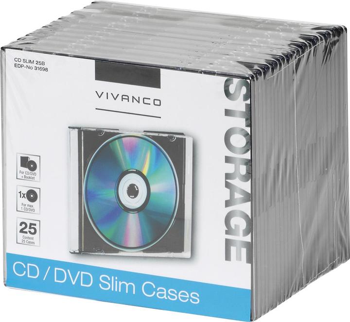 Productafbeelding Vivanco CD-hoesje voor één CD, 25 stuks, zwart