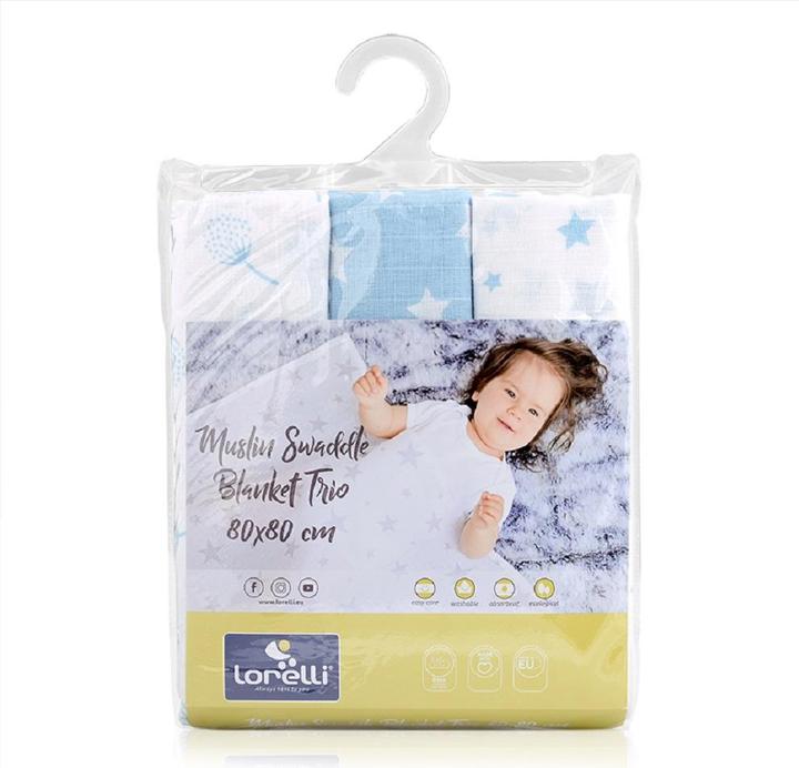 Actual product image Lorelli Swaddle Blanket Trio Cotton 80x80 (80 x 80 cm)