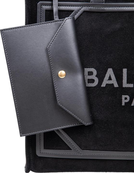 Produktbild Balmain b-army medium suede shopper bag with logo color black