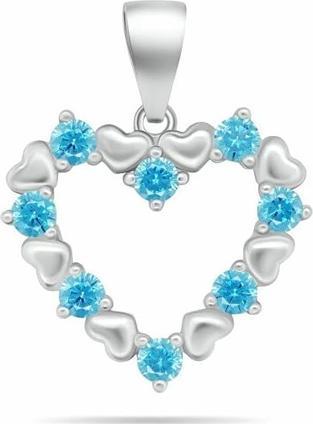Produktbild Brilio Silver - Gentle silver pendant with light blue zircons PT19WA