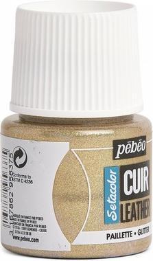 Actual product image Pebeo SetaCuir leather colours (Gold glitter, 45 ml)