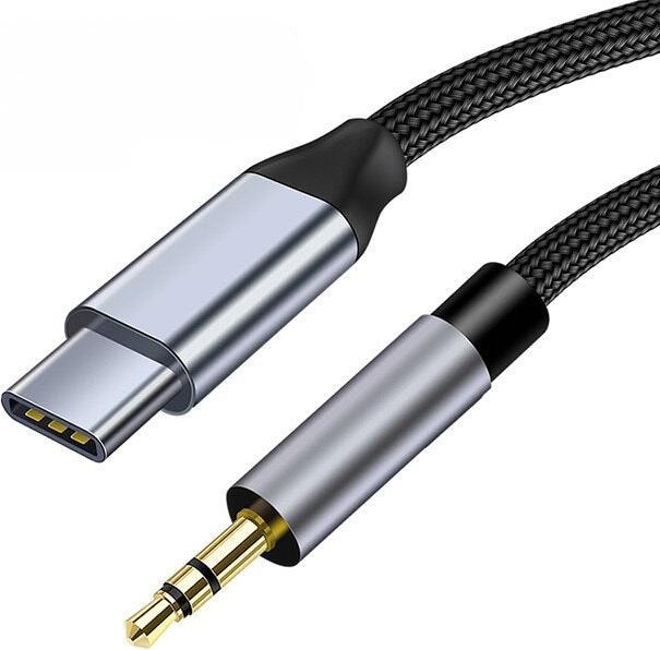 Produktbild Hermex USB-C zu AUX Adapter 0.5m AUX zu USB-C Kabel AUX Anschluss AUX Stecker (0.50 m)