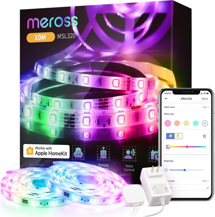 Meross LED Streifen (Mehrfarbig, 0.20 cm, Indoor)