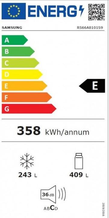 Energie-Label Samsung RS66A8101S9/WS (652 l)