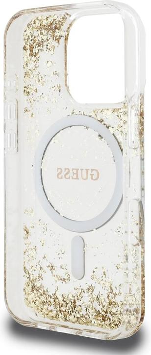 Actual product image Guess HC Resin Bottom Glitter MagSafe case for iPhone 16 Pro - gold (Apple iPhone 16 Pro)