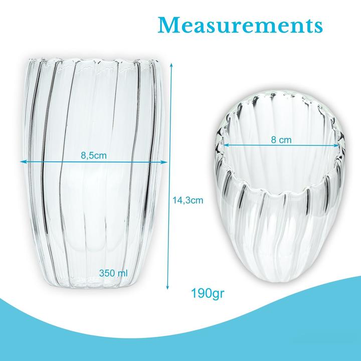 Produktbild Intirilife Doppelwandiges Thermo Glas Striped Style (0.35 l, 1 x)