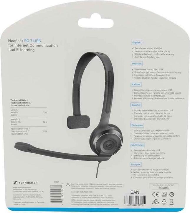 Produktbild Sennheiser PC 7 Headset mit Mikrofon (504196) (keine Geräuschunterdrückung, Kabelgebunden)