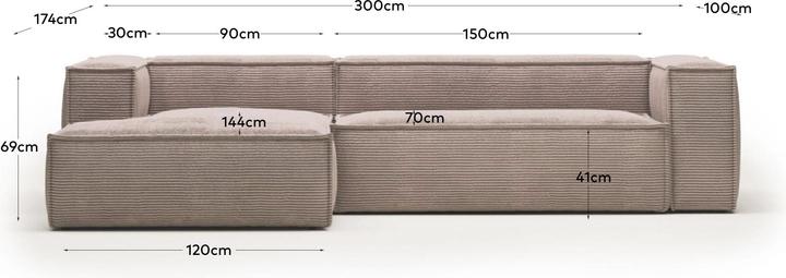 Image du produit Kave Home Blok (4 places, Canapé d'angle)