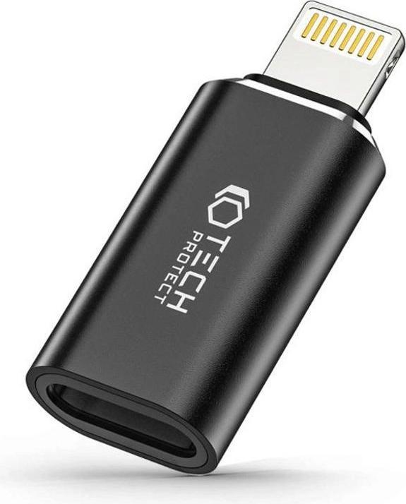 Produktbild Tech-Protect UltraBoost Lightning (Stecker) / USB-C (Buchse) Adapter – Schwarz (USB Typ C, Lightning)