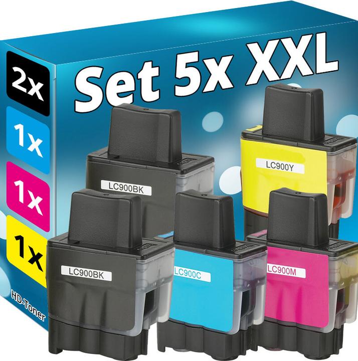 Produktbild Druckfuxx 5x Patronen kompatibel BROTHER DCP110c DCP115c FAX 1835 FAX 1840 LC-90