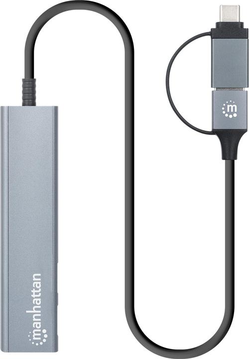 Manhattan 4-Port USB 3.0 Typ-C / Typ-A Kombo-Hub 2x2 (USB-C, 4 Ports)