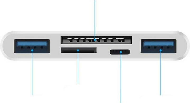 Produktbild Apfelkiste Lightning auf SD/MicroSD Kartenleser & Ladeadapter für Apple (Lightning, MicroDot, USB Typ C, USB-A)