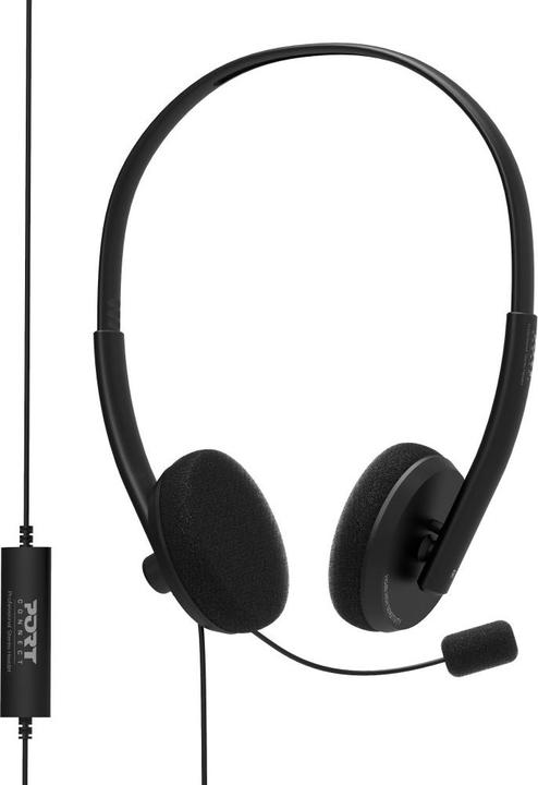 Port Designs 901604 Casque et écouteurs Bandeau USB Type-A Noir (Filaire, USB-A)