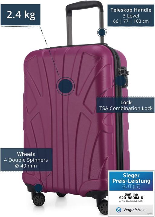 Actual product image Suitline Handgepäck Hartschalen-Koffer (34 l, Hand luggage (up to 50 litres))