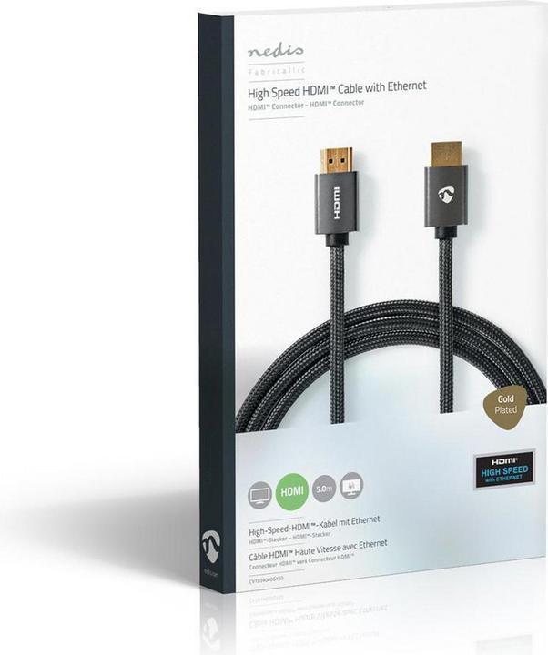 Actual product image Nedis High Speed??HDMI Cable with Ethernet| HDMI Plug|| 4Ka60Hz| - Cable - Digital/D (5 m, HDMI)