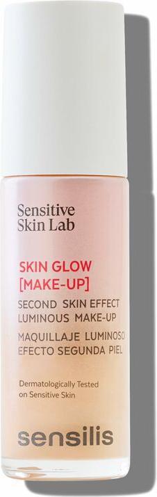 Rilastil Sensilis Skin Glow Make-Up Feuchtigkeitsspendende und strahlende Make-up Grundierung Leichte (Pêche Doré)