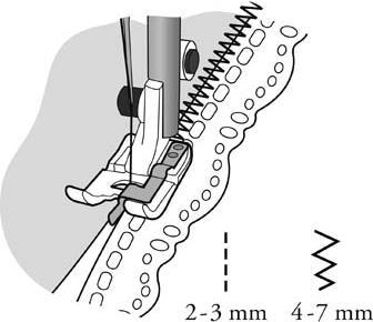 Actual product image Husqvarna Edgestitch foot with ruler in the centre