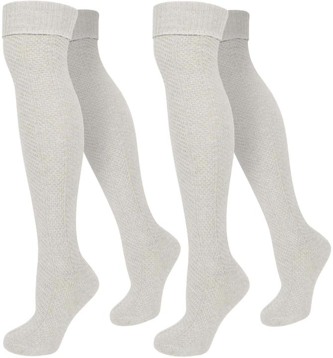 Normani 2 Paar Overknees mit Wolle und Zopfmuster (2er Pack, 35 - 38)