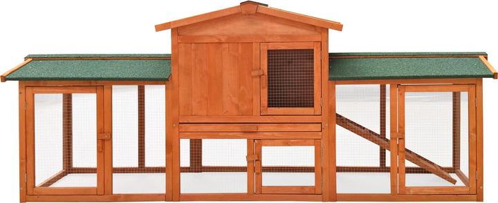 Image du produit Wiltec Clapier pour lapins 2190x530x850mm Enclos pour lapins Cage pour petits animaux Épicéa