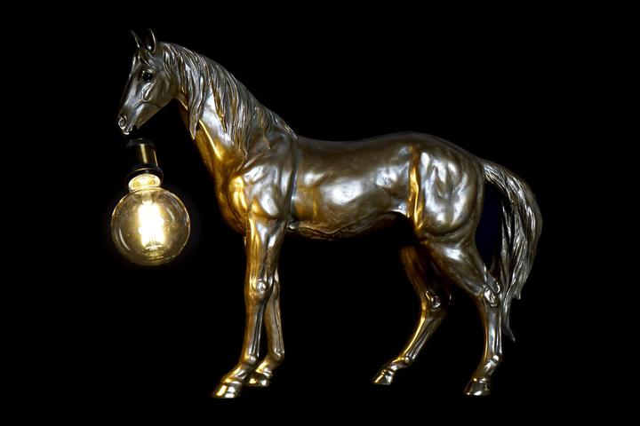 Actual product image DKD Home Decor Desk lamp Resin 25W 220 V Golden Horse (59.5 x 16.5 x 47 cm)