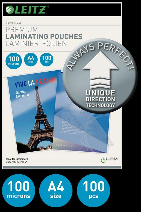Produktbild Leitz Laminierfolie (A4, 100 Stück, 100 µm)