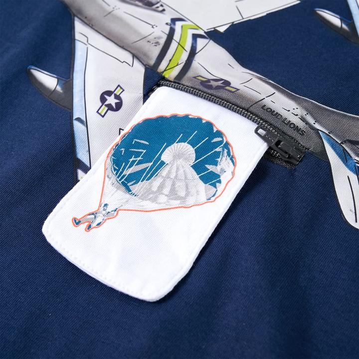 Image du produit VidaXL Tee-shirt manches longues enfant bleu marine 92,Matière : 100 (92)