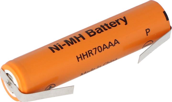 Actual product image Panasonic Flat rate battery HHR-70AAAE4 / AAA with solder tag U-shape (1 pcs., AAA, 700 mAh)