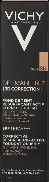 Actual product image Vichy Dermablend (3D Correction) Skin Imperfections Optically Correcting Make-up (35 Sand)