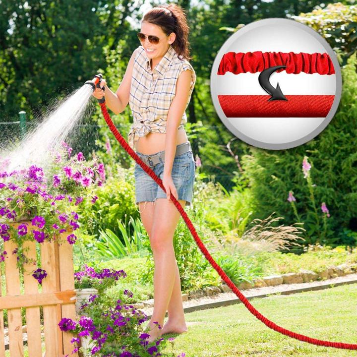 Immagine prodotto Grafner 1/2" Tubo flessibile da giardino 30 metri rosso con doccia a 10 funzioni (30 m, 12.70 mm)