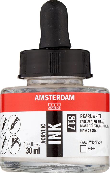 Actual product image Amsterdam Acrylic ink 817 (Pearl white, 30 ml)