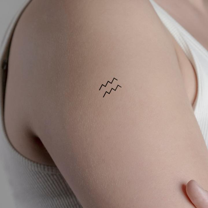 Image du produit minink Tatouage temporaire - Signe du zodiaque Verseau