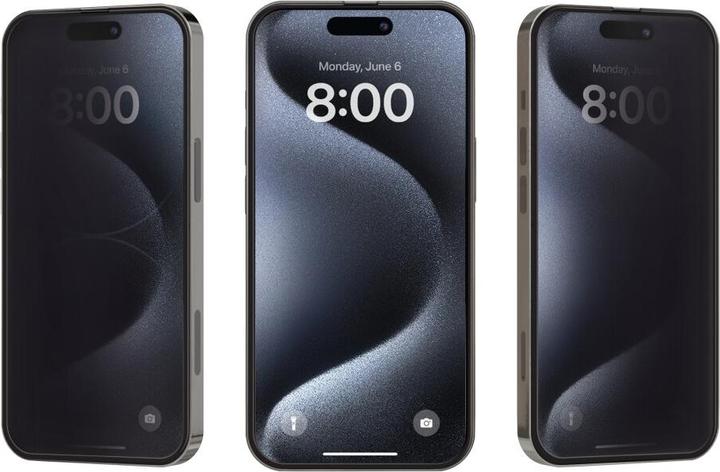Immagine prodotto prio Panzerfolie Blickschutzglas für iPhone 16 Plus 15 Plus schwarz (1 Pezzo/i, Apple iPhone 15 Plus, Apple iPhone 16 Plus)