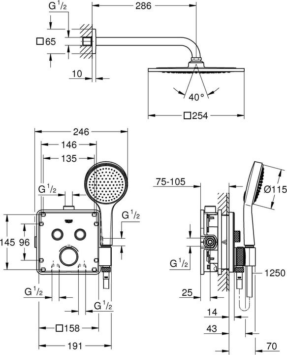 Produktbild Grohe Grohtherm SmartControl Duschsystem UP