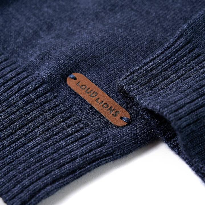 Image du produit VidaXL Pullover Enfant Tricoté Bleu Marine 128,Matière : 100 (128)