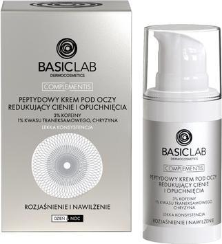 BasicLab Complementis Peptide Eye Cream Reducing Dark Circles And Puffiness With 3% Caffeine. 1% (15 ml)