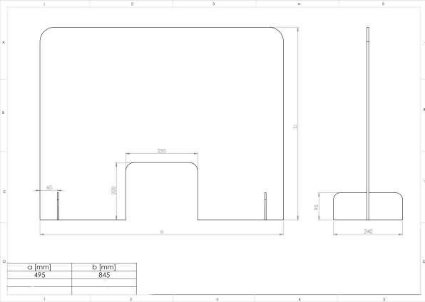Actual product image Franken Counter Protective Screens with Window Acrylic (50 x 80 cm)