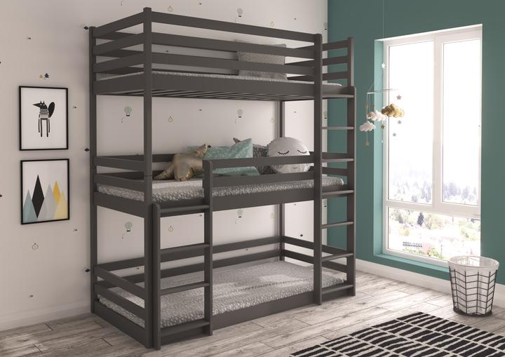 Actual product image ADRK Furniture Triple Bunk Bed TEDRO 180x80 (180 x 80 cm)