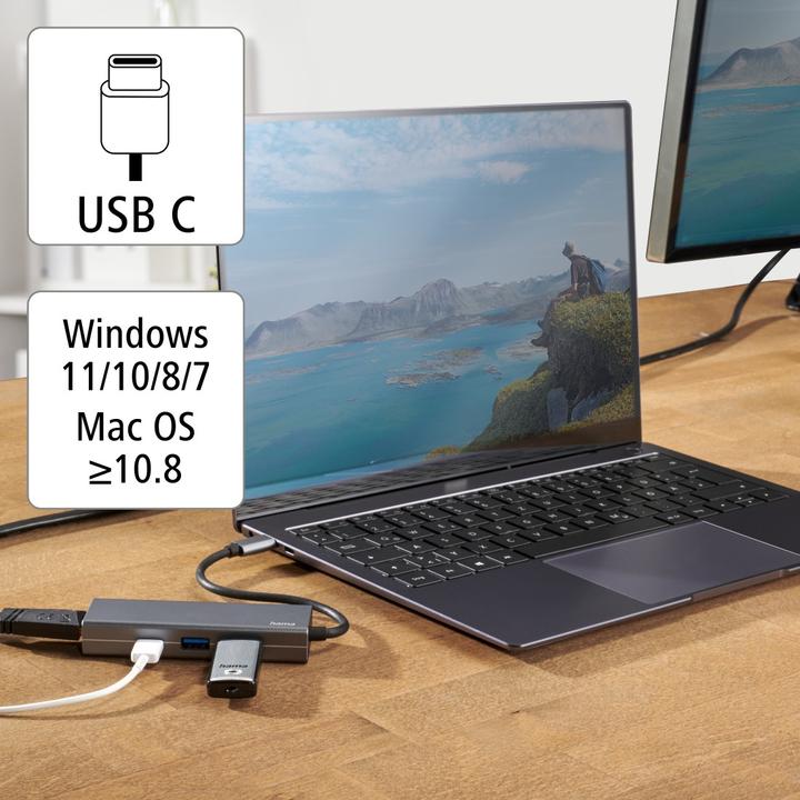 Immagine prodotto Hama USB-C-Multiport Adapter (USB-C, 1 Porti)